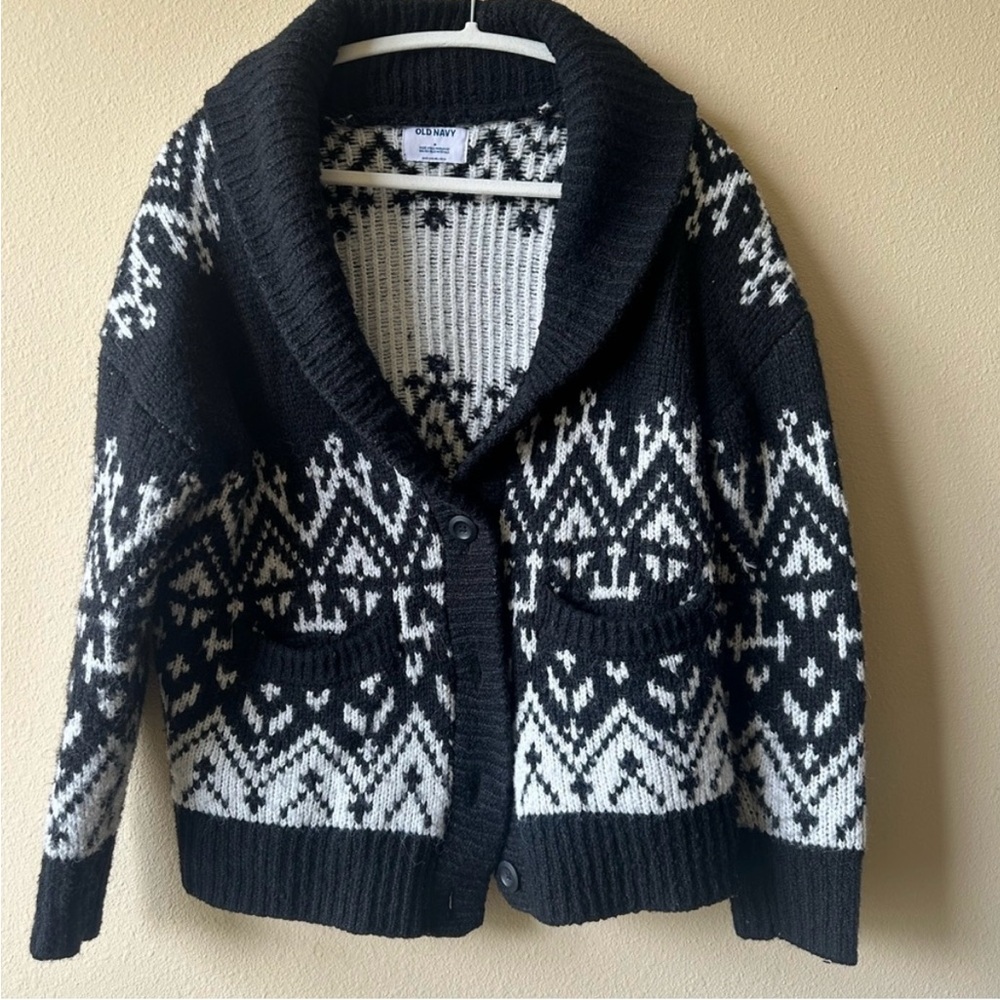 Old Navy Women's Black and White Cardigan